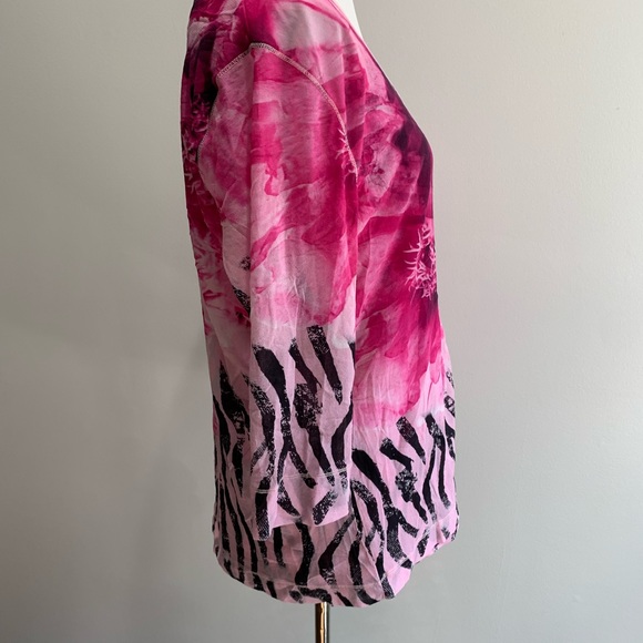 Basler sweater set size 42 large 10 us pink black sleeveless top and sweater - Picture 7 of 15